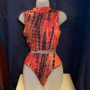 Rave wear 2-piece flame top and bottom!